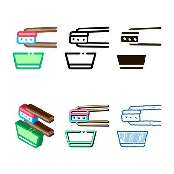 Sushi variations roll wasabi icon vector outline Stock Illustration
