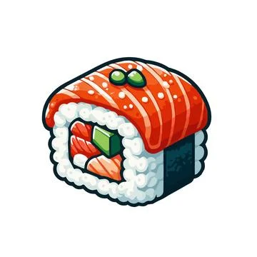 Sushi vector isolated white background 5 Stock Photos