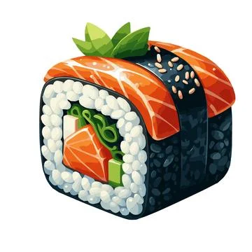 Sushi vector isolated white background 10 Stock Photos