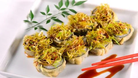 Sushi with vegetables Stock Photos