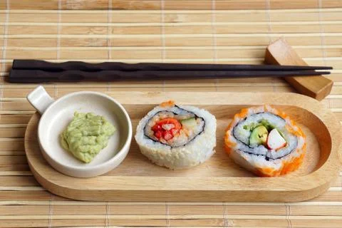 Sushi with wasabi Stock Photos