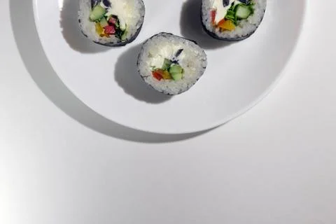 Sushi on a white background close up 스톡 사진