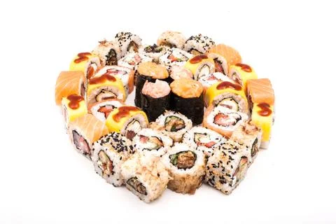 Sushi on the white background Stock Photos