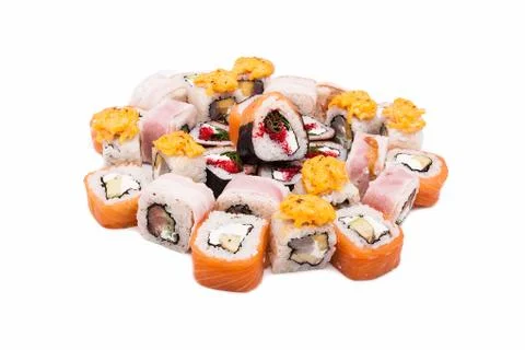 Sushi on the white background Stock Photos
