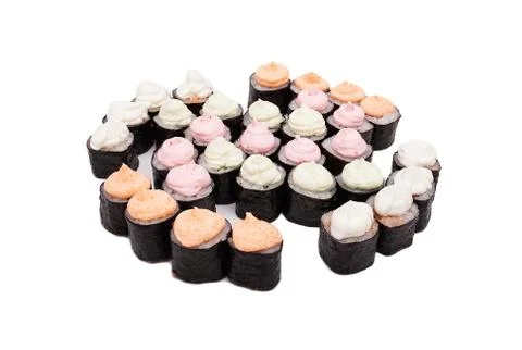 Sushi on the white background Stock Photos