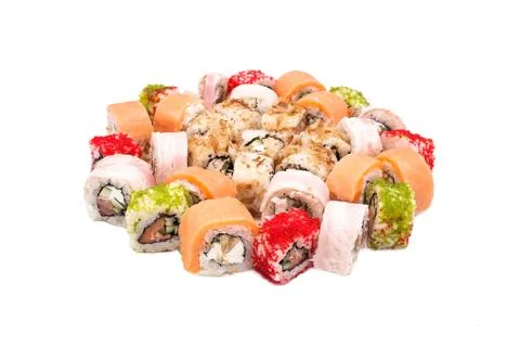 Sushi on the white background Stock Photos
