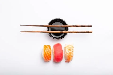 Sushi on white background Foto stock