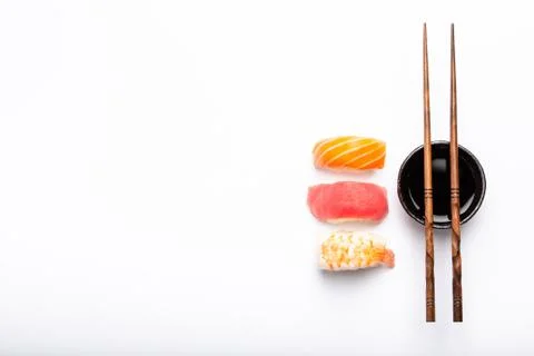 Sushi on white background Foto stock