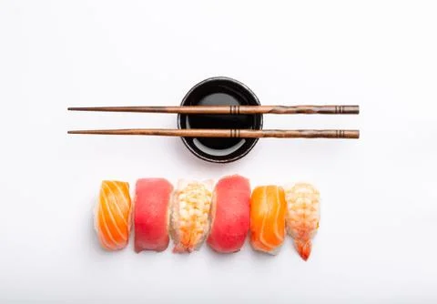 Sushi on white background Stock Photos