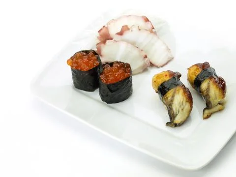 Sushi on the white Foto stock