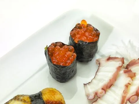 Sushi on the white Stock Photos
