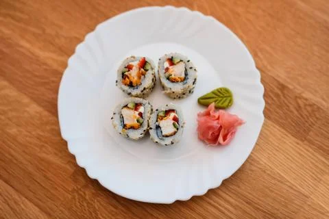 Sushi on white Stock-Fotos