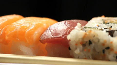 Sushis rotating close up in studio Stock-Footage 35839585