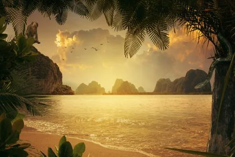 Susnet beach 写真素材