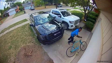 Suspect Caught on Security Camera Hiding From Police, Allen Park, Michigan, USA  Stock Footage 318672275