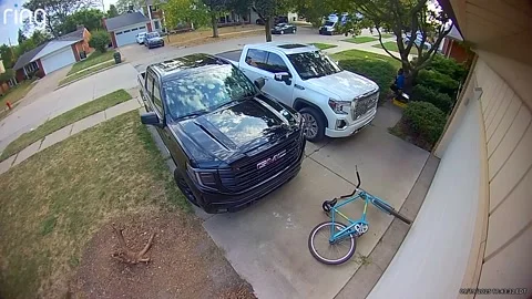 Suspect Caught on Security Camera Hiding From Police, Allen Park, Michigan, USA  Stock Footage 318672278