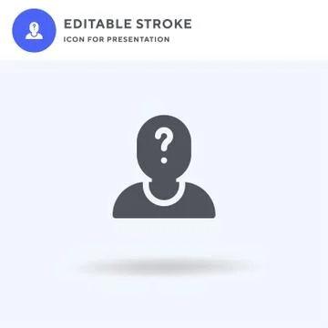 Suspect icon vector, filled flat sign, solid pictogram isolated on white, logo Stock Illustration