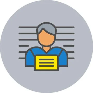 Suspect Line Filled Circle Icon Stock Illustration