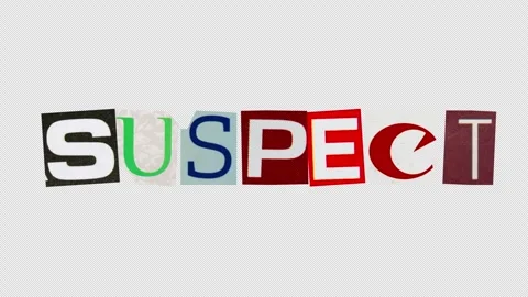 Suspect text graphic paper cut Stop Motion, magazine collage, ransom note s.. Stock Footage 336736029