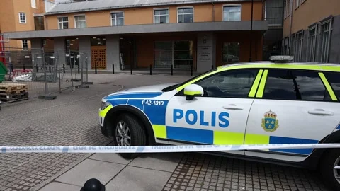A suspected dangerous object, Linköping district court, Linköping, Sweden Stock-Footage 277397515