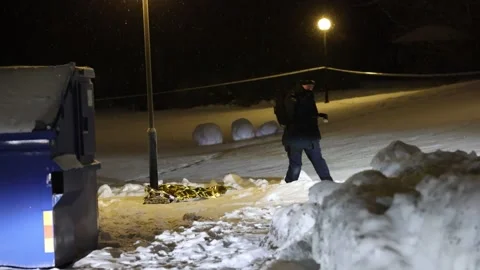 A suspected shooting, Linköping, Sweden Stock Footage 264615109