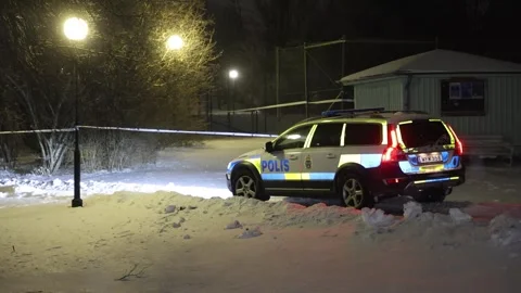 A suspected shooting, Linköping, Sweden Stock Footage 264615130