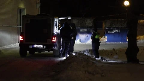 A suspected shooting, Linköping, Sweden Stock Footage 264615140