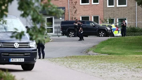 Suspected shooting, Linköping, Sweden Stock Footage 281722950