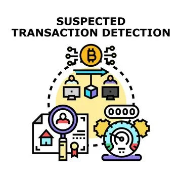 Suspected transaction detection crypto financial crime 스톡 일러스트