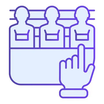 Suspects of crime flat icon. Suspects piking blue icons in trendy flat style Stock Illustration