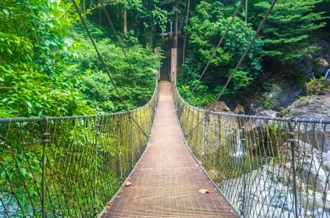 Suspended bridge Stock Photos