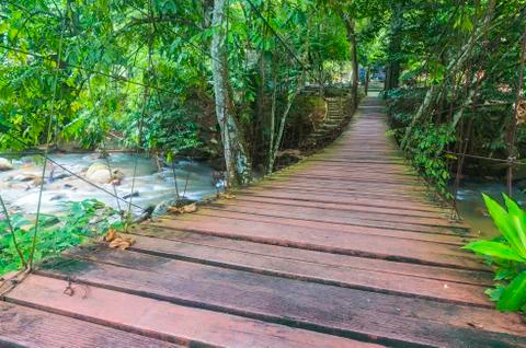 Suspended bridge Stock Photos
