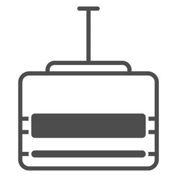 Suspended cable car solid icon, World snowboard day concept, cable car sign on Illustrazione stock