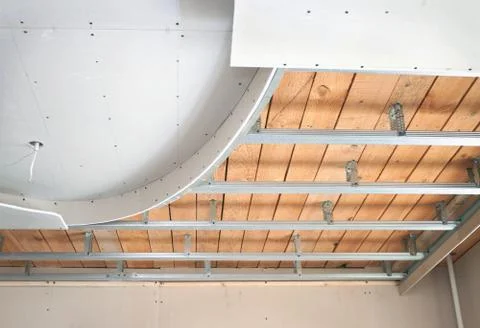 Suspended ceiling, consisting of plasterboard Stock Photos