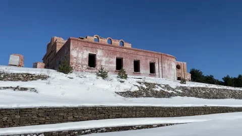 Suspended construction in winter Stock Footage 172093794