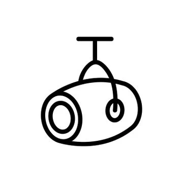 Suspended cylindrical floodlight icon vector outline illustration Stock Illustration
