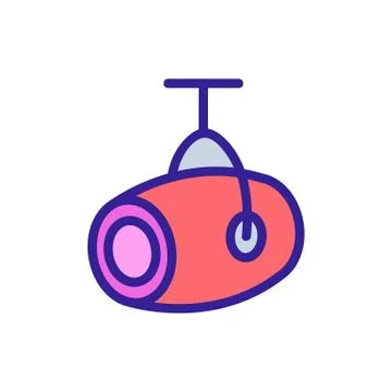 Suspended cylindrical floodlight icon vector outline illustration Stock Illustration