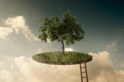 Suspended land Stock Illustration