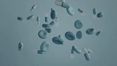 Suspended Medication and cells Stock Illustration