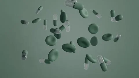 Suspended Medication and cells Stock Illustration