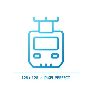 Suspended monorail pixel perfect gradient linear vector icon Stock Illustration