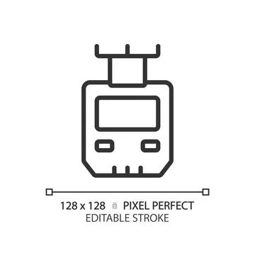 Suspended monorail pixel perfect linear icon Stock Illustration