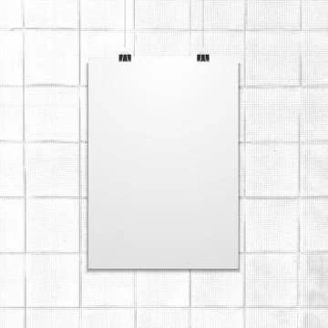 Suspended poster mockup wall texture. Stock Illustration