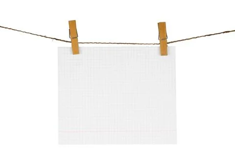 Suspended sheet of notebook Stock Photos