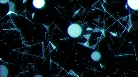 Suspended in space.Abstract digital data nodes and connection paths within any Stock Footage 96310675