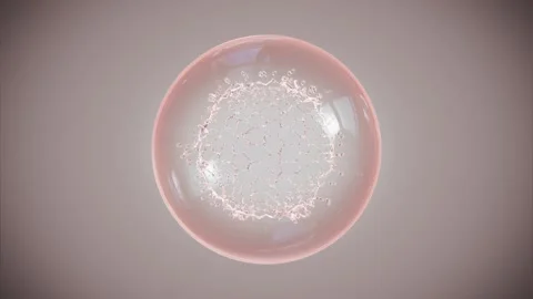 Suspended transparent liquid molecules with a hex pattern Stock Footage 249583882