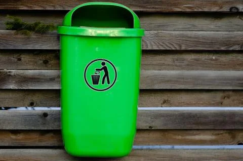 Suspended trash bin Stock Photos