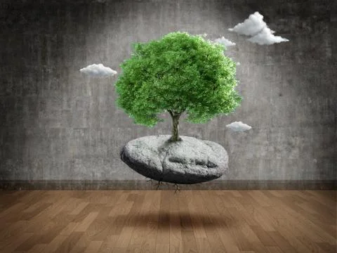 Suspended tree Stock Illustration