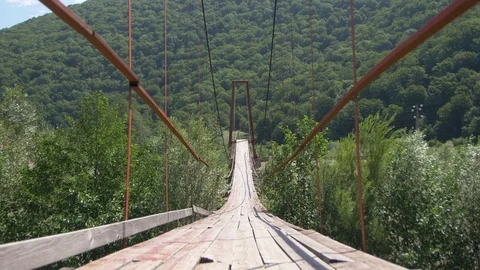 Suspension Bridge Stock Footage 105263040