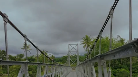 Suspension Bridge Stock Footage 144159095